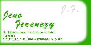 jeno ferenczy business card